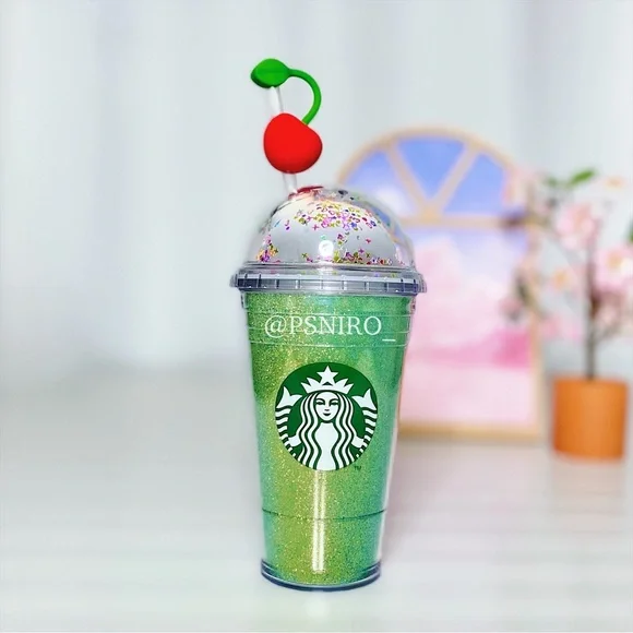 Starbucks | Kitchen | Starbucks Korea Lime Glitter Cold Cup 